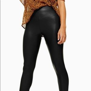 TOPSHOP faux leather look leggings size 6